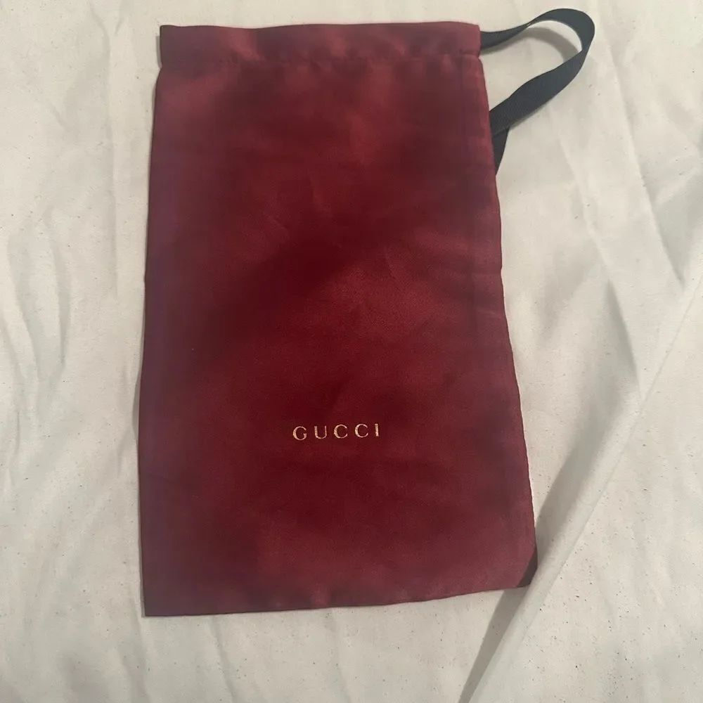 Gucci Burgundy dust bag with Gold Logo
